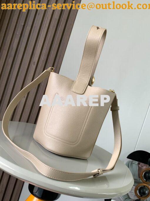 Replica Loewe Mini Pebble Bucket Bag In soft grained calfskin 973543 S 4