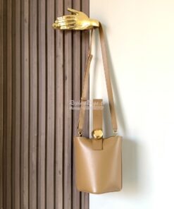 Replica Loewe Mini Pebble Bucket Bag In Mellow Calfskin 973618 Sand 2