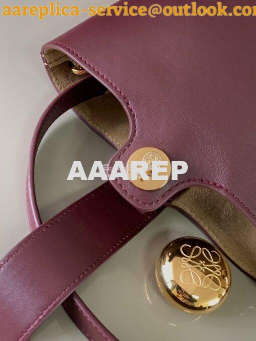 Replica Loewe Mini Pebble Bucket Bag In Mellow Calfskin 973618 Burgund 7