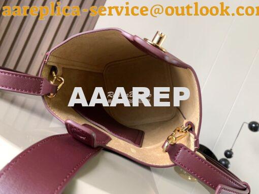 Replica Loewe Mini Pebble Bucket Bag In Mellow Calfskin 973618 Burgund 8