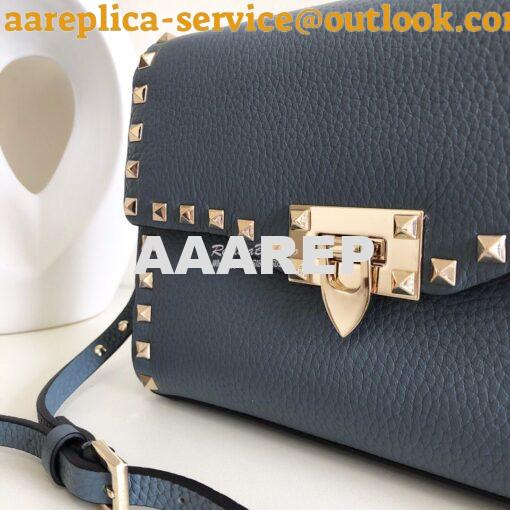 Replica Valentino Small Rockstud Grainy Calfskin Crossbody Bag 0181B B 4