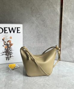 Replica Loewe Mini Hammock Hobo bag in classic calfskin A538G13 Clay G