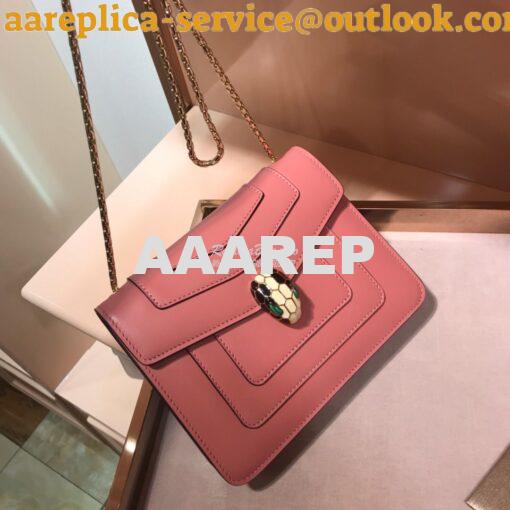 Replica Bvlgari Serpenti Forever Flap Cover Bag 34559 Pink