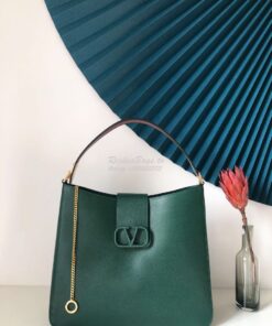 Replica Valentino Vsling Grainy Calfskin Hobo Bag 50027 Green