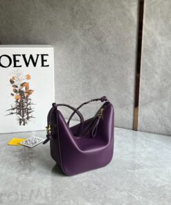 Replica Loewe Mini Hammock Hobo bag in classic calfskin A538G13 Purple 2