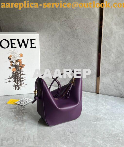 Replica Loewe Mini Hammock Hobo bag in classic calfskin A538G13 Purple 2