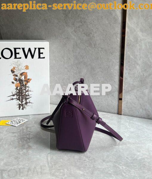 Replica Loewe Mini Hammock Hobo bag in classic calfskin A538G13 Purple 5