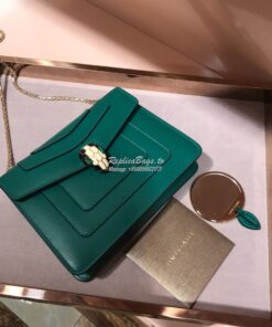 Replica Bvlgari Serpenti Forever Flap Cover Bag 34559 Green 2