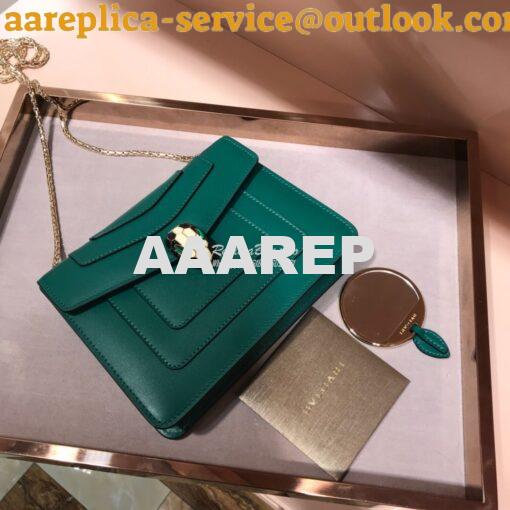 Replica Bvlgari Serpenti Forever Flap Cover Bag 34559 Green 2