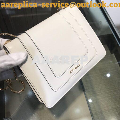 Replica Bvlgari Serpenti Forever Flap Cover Bag 34559 White 4