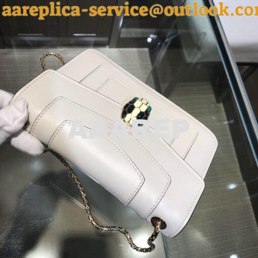 Replica Bvlgari Serpenti Forever Flap Cover Bag 34559 White 6