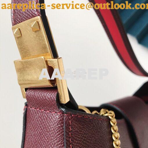 Replica Valentino Vsling Grainy Calfskin Hobo Bag 50027 Burgundy 4