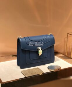 Replica Bvlgari Serpenti Forever Flap Cover Bag 34559 Ash Blue