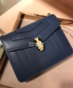 Replica Bvlgari Serpenti Forever Flap Cover Bag 34559 Ash Blue 2