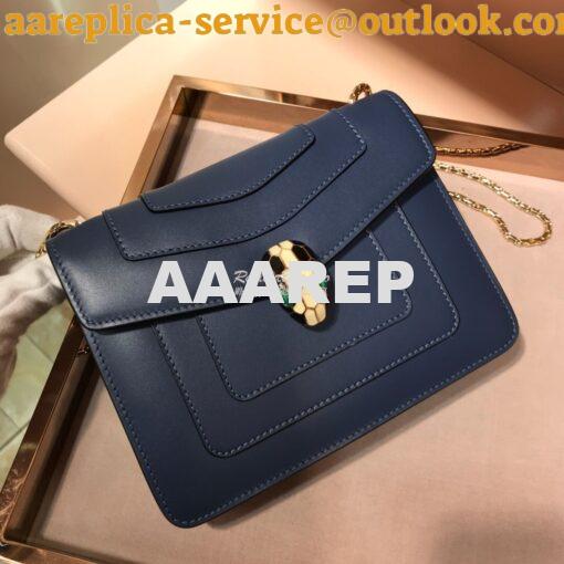 Replica Bvlgari Serpenti Forever Flap Cover Bag 34559 Ash Blue 2