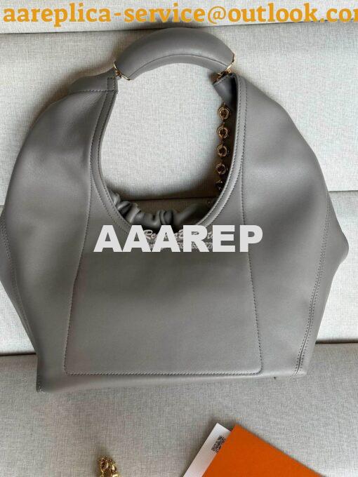 Replica Loewe Medium Squeeze Bag In Nappa Lambskin A914Q37 Grey 6