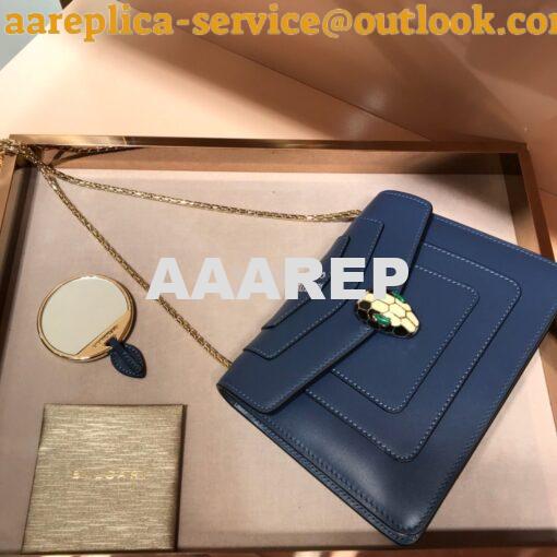 Replica Bvlgari Serpenti Forever Flap Cover Bag 34559 Ash Blue 3