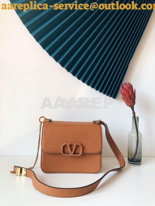 Replica Valentino Vsling Grainy Calfskin Shoulder Bag SW0B0F0 Tan