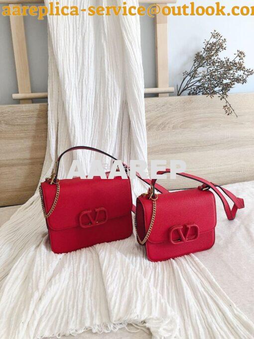 Replica Valentino Vsling Grainy Calfskin Shoulder Bag SW0B0F0 Red 10