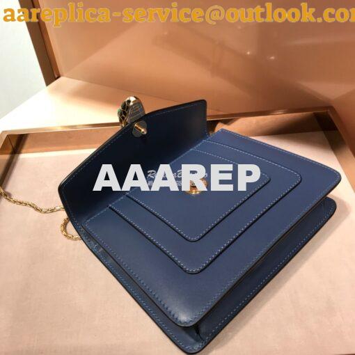 Replica Bvlgari Serpenti Forever Flap Cover Bag 34559 Ash Blue 6