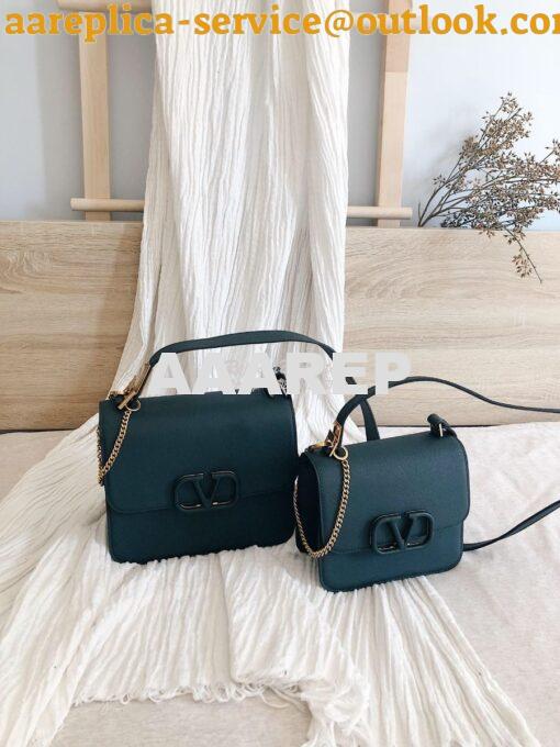 Replica Valentino Vsling Grainy Calfskin Shoulder Bag SW0B0F0 Green