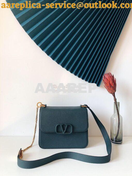 Replica Valentino Vsling Grainy Calfskin Shoulder Bag SW0B0F0 Green 2