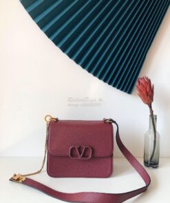 Replica Valentino Vsling Grainy Calfskin Shoulder Bag SW0B0F0 Rubin