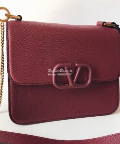 Replica Valentino Vsling Grainy Calfskin Shoulder Bag SW0B0F0 Rubin 2