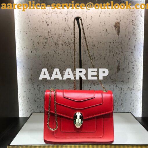 Replica Bvlgari Serpenti Forever Flap Cover Bag 34559 Red