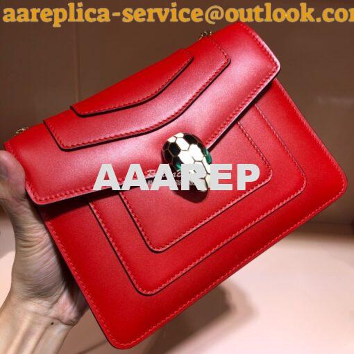 Replica Bvlgari Serpenti Forever Flap Cover Bag 34559 Red 2