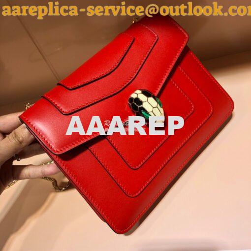 Replica Bvlgari Serpenti Forever Flap Cover Bag 34559 Red 3