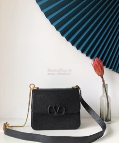 Replica Valentino Vsling Grainy Calfskin Shoulder Bag SW0B0F0 Black