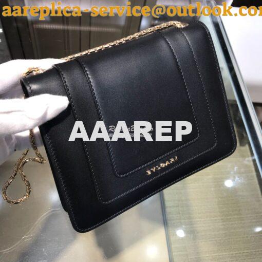 Replica Bvlgari Serpenti Forever Flap Cover Bag 34559 Black 9