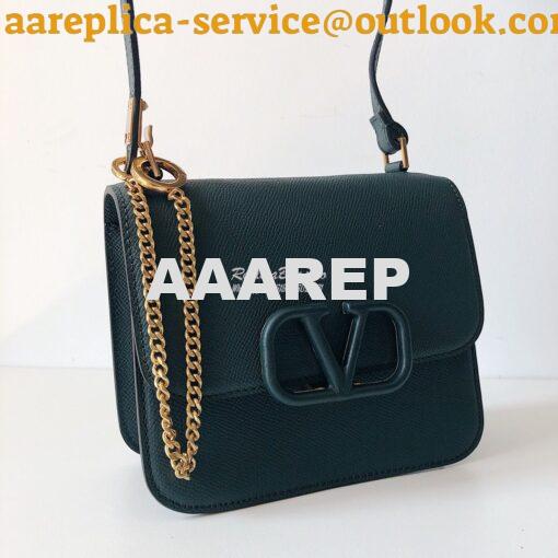 Replica Valentino Vsling Grainy Calfskin Shoulder Bag SW0B0F0 Green 13