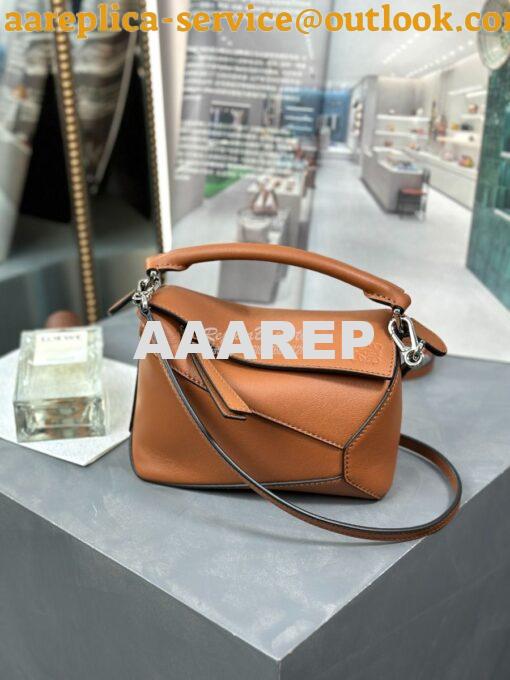 Replica Loewe Mini Puzzle bag in classic calfskin A510P88 Tan