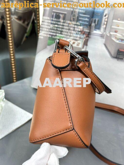 Replica Loewe Mini Puzzle bag in classic calfskin A510P88 Tan 4