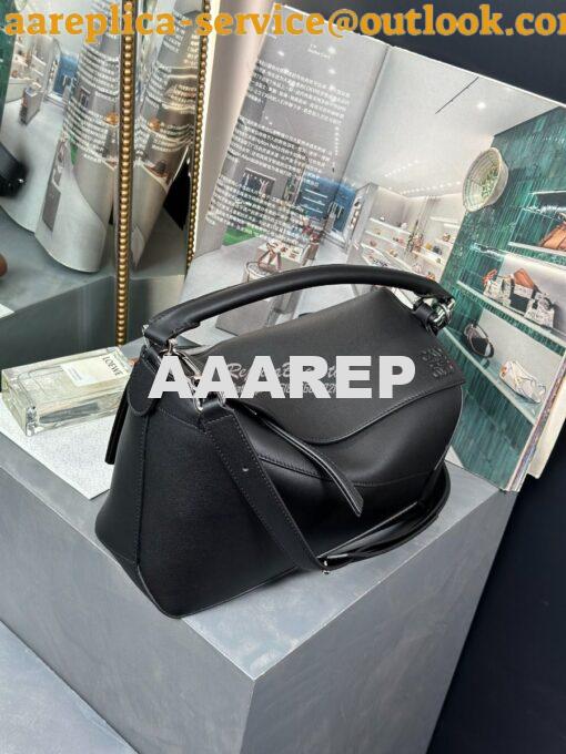 Replica Loewe Medium Puzzle Bag In Classic Calfskin A510P49 Black 2