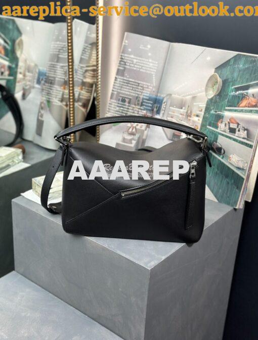 Replica Loewe Medium Puzzle Bag In Classic Calfskin A510P49 Black 3