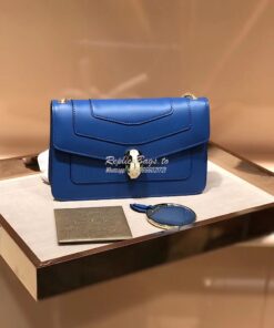 Replica Bvlgari Serpenti Forever Flap Cover Bag 280177 Blue