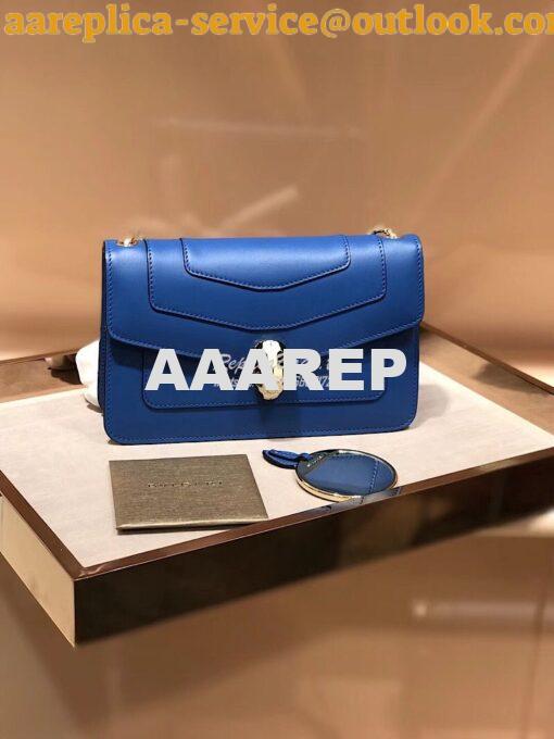 Replica Bvlgari Serpenti Forever Flap Cover Bag 280177 Blue