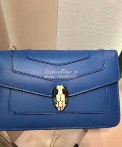 Replica Bvlgari Serpenti Forever Flap Cover Bag 280177 Blue 2