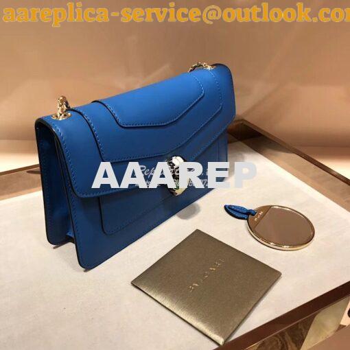 Replica Bvlgari Serpenti Forever Flap Cover Bag 280177 Blue 3