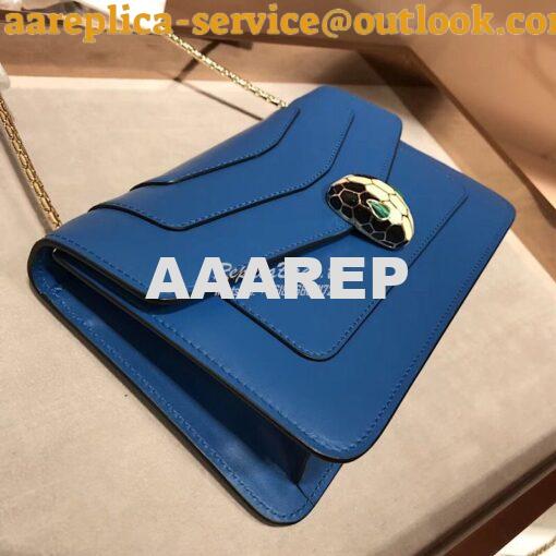 Replica Bvlgari Serpenti Forever Flap Cover Bag 280177 Blue 6