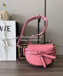 Replica Loewe Mini / Small Gate Dual bag in soft calfskin and jacquard 2