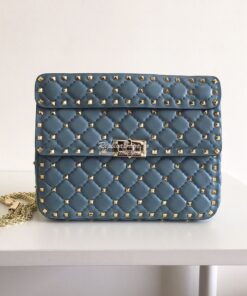 Replica Valentino Garavani Rockstud Spike Quilted Leather Chain bag in