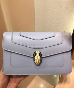 Replica Bvlgari Serpenti Forever Flap Cover Bag 280177 Baby Blue