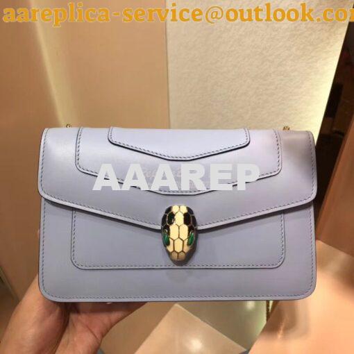 Replica Bvlgari Serpenti Forever Flap Cover Bag 280177 Baby Blue