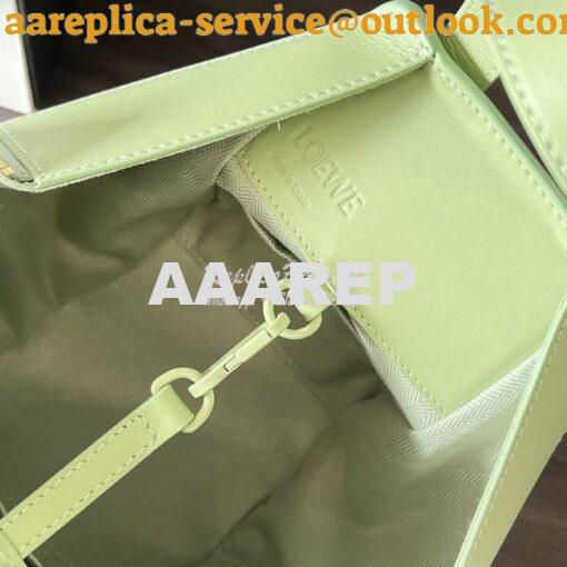 Replica Loewe Compact Hammock in satin calfskin A538H13 Lime Green Gla 7