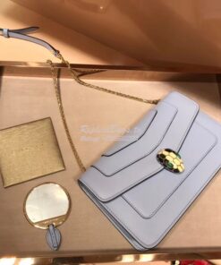 Replica Bvlgari Serpenti Forever Flap Cover Bag 280177 Baby Blue 2