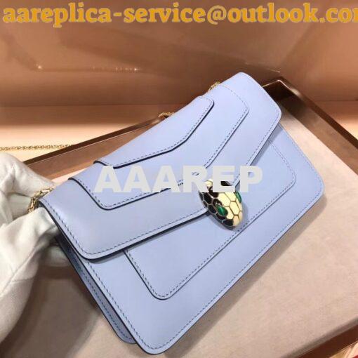 Replica Bvlgari Serpenti Forever Flap Cover Bag 280177 Baby Blue 3